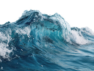 Crashing waves ocean shore nature calm environment isolated on transparent background