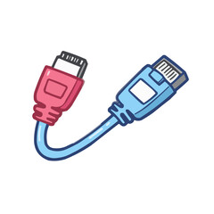 Digital and Social Media Tools Icon of a colored cable on white background  