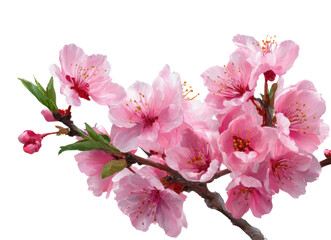 Cherry blossom blooming in spring nature soft light isolated on transparent background