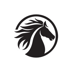 black and white horse silhouette vector 