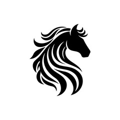 black and white horse silhouette vector 