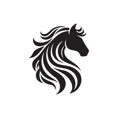 black and white horse silhouette vector illustration 