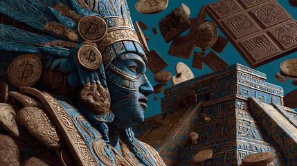 Montezuma's Currency Shift: Cacao to Digital Payments in Chocolate Culture – Festival Marketing & Fintech Visuals