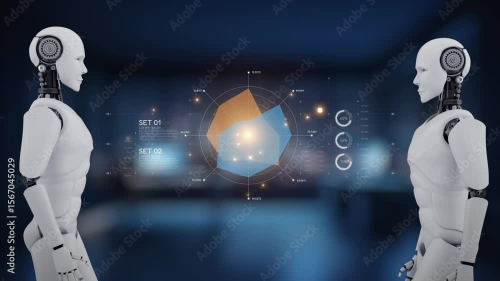 Poster ai artificial intelligence drives data analytics with predictive models, smart dashboards, and virtu