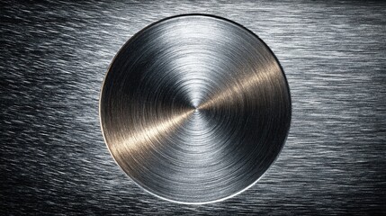 Polished silver metal texture with circular pattern and dark vignette, showing smooth and shiny metallic surface