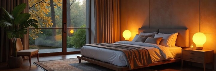 Serene Master Bedroom Lighting Create a Relaxing Ambiance with Soft Ambient Light for Unwinding After a Long Day