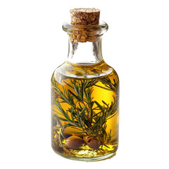 Infused olive with rosemary culinary uses kitchen flavor isolated on transparent background