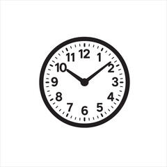 Classic Round Wall Clock Line Art Icon - Timepiece Symbol for Schedules, Appointments, and Time Management