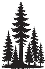 Obraz premium Silhouetted Pine Trees, Perfect for Nature-Themed Designs