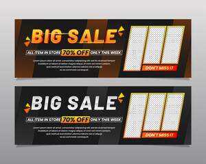 Big Sale banner design with modern style