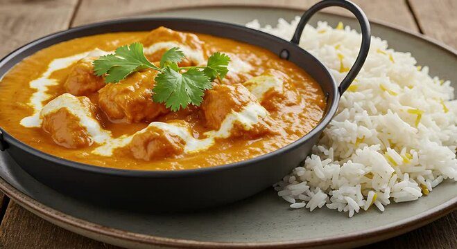 Delicious butter chicken recipe: easy indian food, creamy sauce, chicken tikka masala dish