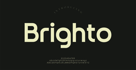 Brighto Minimal modern alphabet fonts. Typography minimalist neon urban digital fashion future creative logo font.