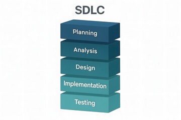 Obraz premium Sleek SDLC Infographic with Modern Development Process Design for Software Teams