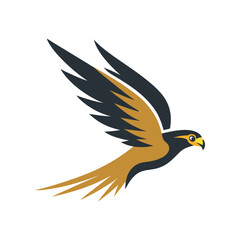 Fototapeta premium Feathered Falcon Gliding Through Air