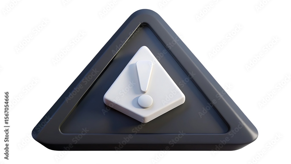 Poster 3d rendered warning sign icon depicting alert symbol isolated on white background representing cauti