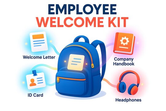 Vibrant Employee Welcome Kit Design for HR Onboarding and Corporate Welcome Materials
