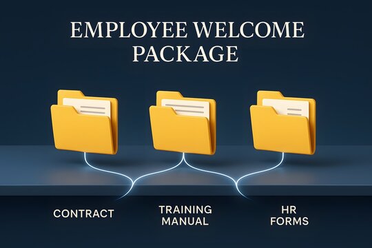 Employee Welcome Infographic for HR Communication and Corporate Onboarding Materials