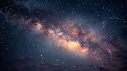 Fototapeta premium Galactic center of the milky way shines brightly in a vast night sky