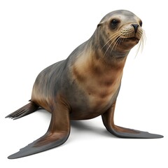 Fototapeta premium A captivating sea lion, a charismatic marine mammal, captured in stunning detail, exhibiting a curious and engaging demeanor.