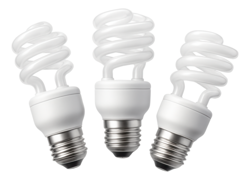 A set of compact fluorescent bulbs for efficient lighting in a home office.