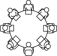  Circular Meeting Collaboration Outline Icon
