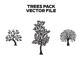 Trees Designs Pack. Different trees designs. Editable EPS file.