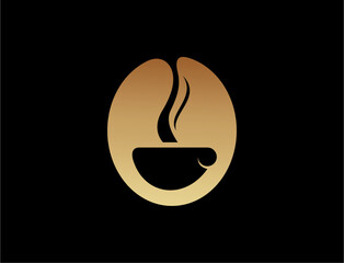 Golden coffee cup logo