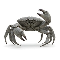 An impressive crab with raised claw is showcased in this striking photo. Emphasizing marine life.