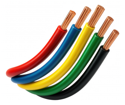 Color-coded wire set for organizing and distinguishing circuits in a home electrical panel.