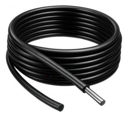 Industrial-strength outdoor wire for a commercial property, equipped with a steel core to provide maximum tensile strength and prevent accidental breakage.