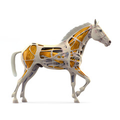 3d rendered medically accurate illustration of the equine muscle anatomy on Transparent Background