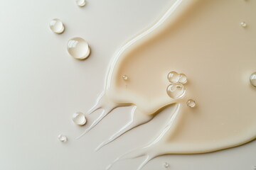 Fluid motion of creamy substance kitchen surface food photography minimalist style top-down view culinary art
