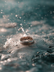 Engaging water ring splash action nature setting macro photography serene environment close-up viewpoint symbolizing love