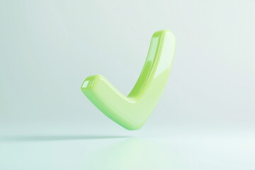 Dynamic green checkmark animation digital space graphic design minimalist environment close-up view concept of approval
