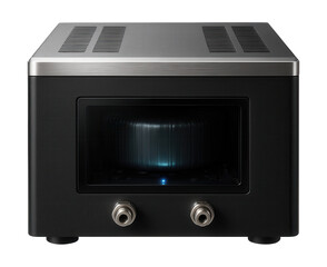 Fototapeta premium A high-capacity step-down transformer for use in a home theater system in a suburban house.