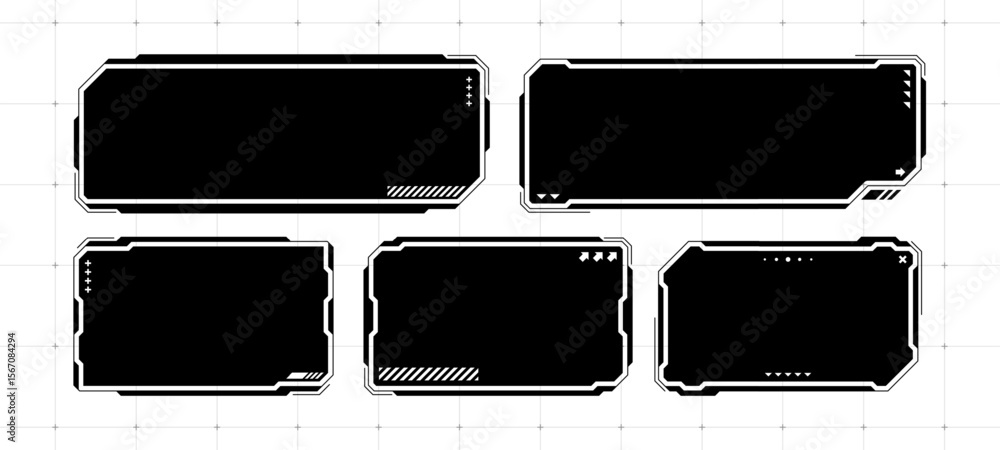 Fototapete collection of futuristic head-up display elements, text box vector frames. digital data screen for u