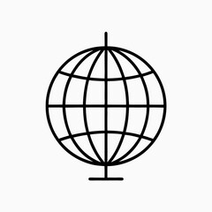 Globe Icon with Geometric Lines for Environmental Awareness, Education Material, Travel Blogs, Cultural Exploration, and Digital Design Projects  