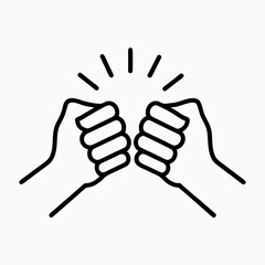 Obraz premium Two Hands Engaged in a Fist Bump with Energy Lines for Teamwork Blogs, Sports Websites, Motivation Articles, and Social Media Content 