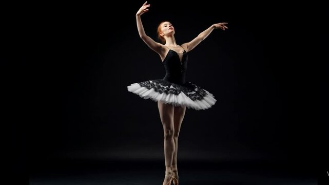 Female ballet dancers in elegant poses, showing the movement and beauty of their bodies in a noir studio.