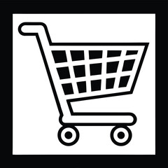 Black shopping cart icon trolley basket