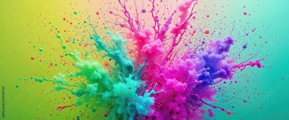 Poster Vibrant explosion of colors creating an abstract display for computer backgrounds