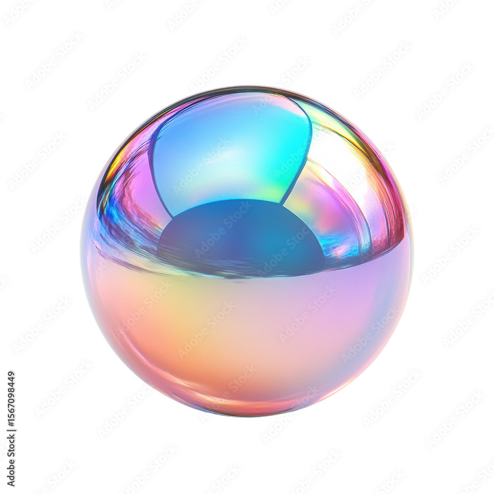 Canvas Prints colorful bubble reflection digital creative environment isolated on transparent background