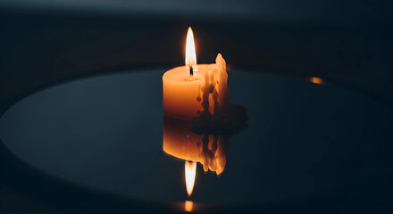 burning candle on a dark background