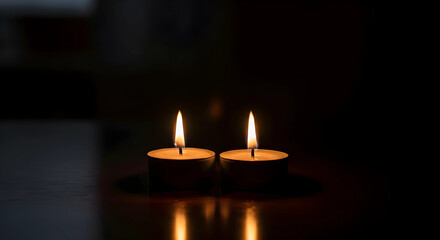 candles on a black background