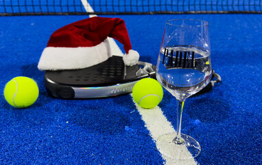  Christmas Open Padel Tournament. Poster for social networks for New Year's games. Padel tennis...