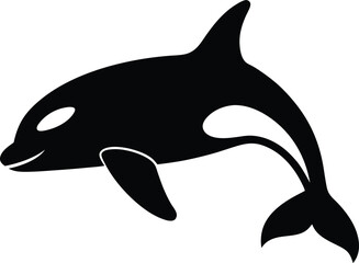 Fototapeta premium killer whale icon silhouette on white background.eps