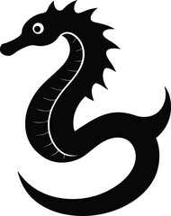 Obraz premium sea snake icon silhouette on white background.eps