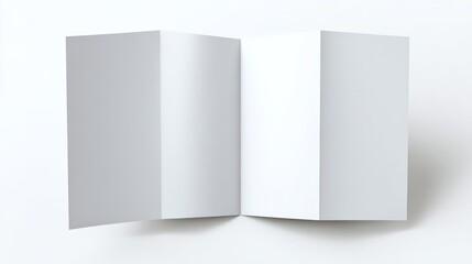 Naklejka premium Blank trifold brochure on white background, ideal for layout mockup