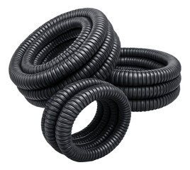 Corrugated polyethylene drainage pipes for a private house are flexible and lightweight, ideal for diverting water away from foundations.