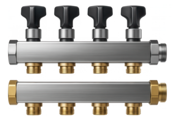 Distribution manifold with a modular design that allows for easy expansion in a growing household's heating setup.